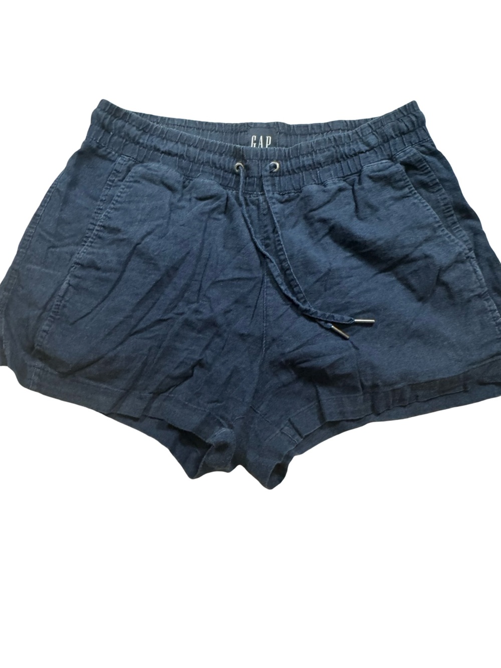 GAP Navy Drawstring Linen-Blend Women’s Shorts